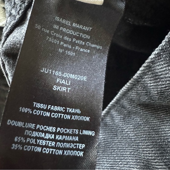 Isabel Marant Etoile Black Fiali Denim Pencil Midi Skirt size 38 - Picture 12 of 13